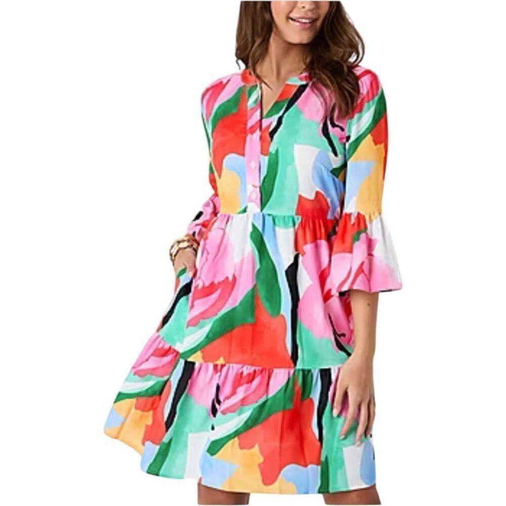 Be by CHETTA B Colorful Babydoll Dress